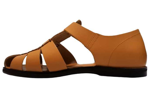 【旅靴屋オリジナル M1425 キャメル】こだわりのメンズ本革グルカサンダル